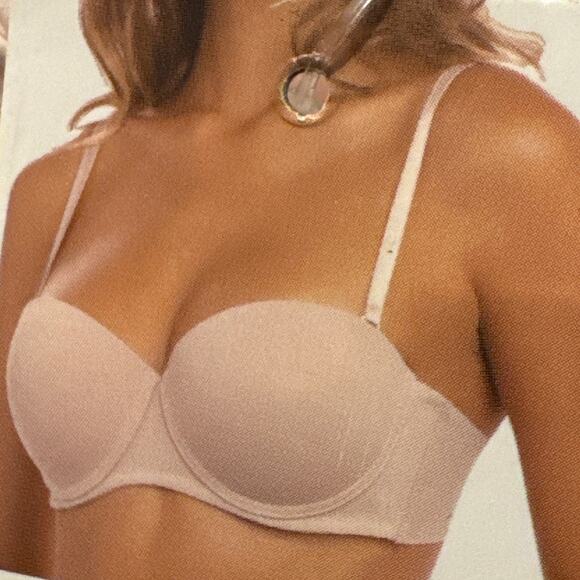 Brand New Sophie B Women's 36B 3 Slight Push Up Bra Bandeau Blush Pink - Picture 1 of 7